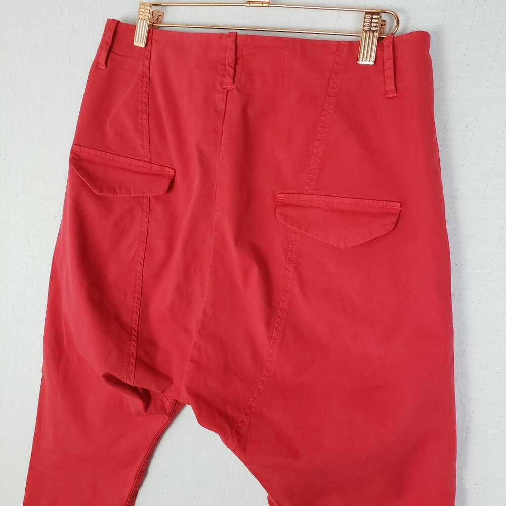 Nili Lotan Paris Dropped Crotch Pants in Red size 4 Slouchy Harem Minimalist - Picture 12 of 14